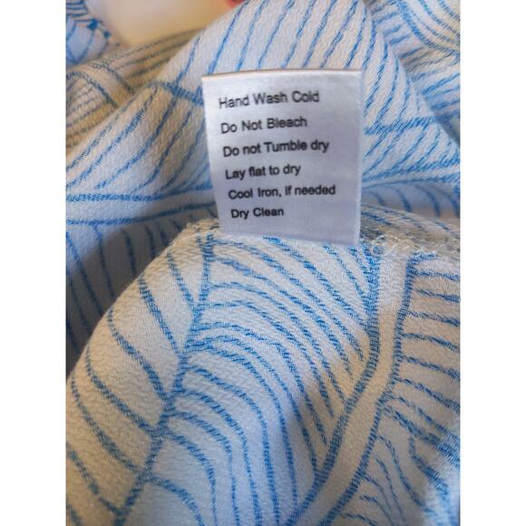 Charlie Holiday Women's US Sz 10 White Blue Striped Beach Coverup Flowy Coastalx - Picture 8 of 9